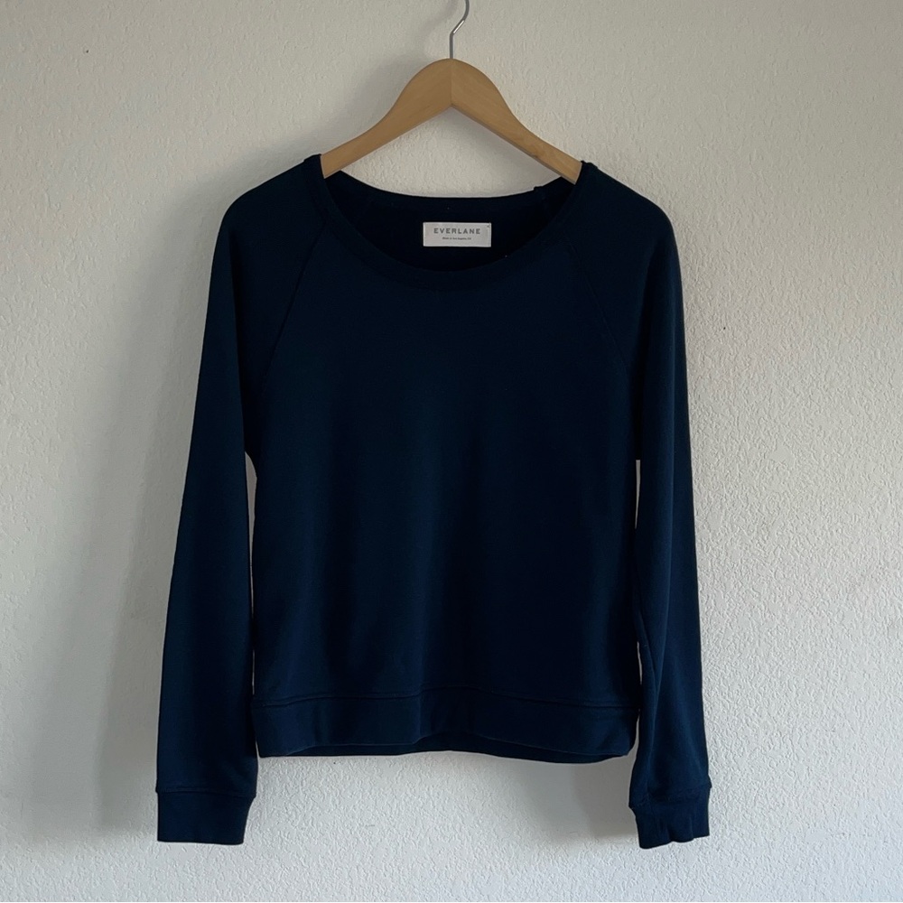 EVERLANE Women's‎ Pullover The Track Sweatshirt Navy size Medium